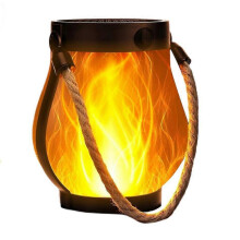 Outdoor Lanterns Flickering Flame Garden Lights With Dual Charging USB & Solar Outdoor Waterproof Hanging Lantern