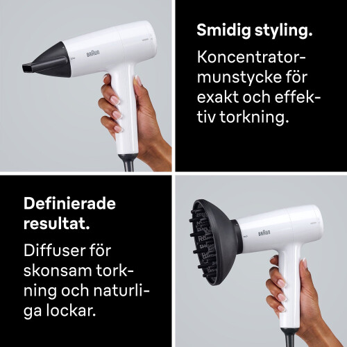 Haardroger 1800W, 3 warmte- en snelheidsstanden, diffuser 2