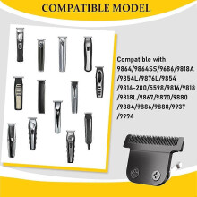 Compatible con Wahl 9864 SS, 9686 y 9818A, este juego de 2 cuchillas desmontables reemplazables en forma de T