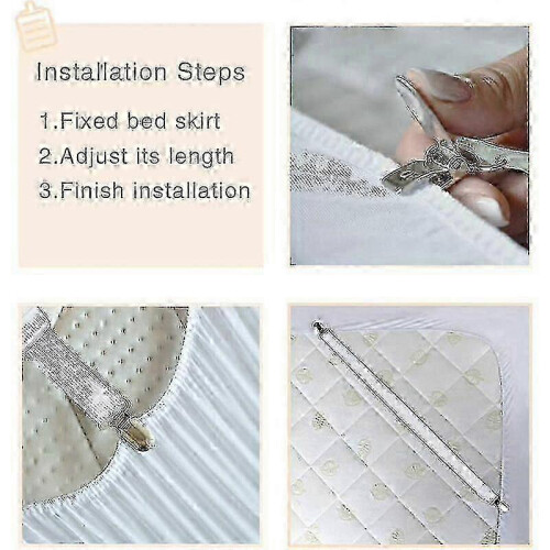 Tensor de cearșaf reglabil alb, 8 buc., 30-120 cm, pentru saltea 2