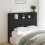 VidaXL vidaXL Storage Headboard with LED Black Engineered Wood 1