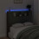 VidaXL vidaXL Storage Headboard with LED Black Engineered Wood 6