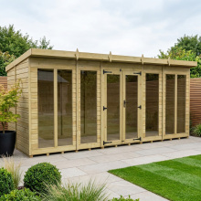 20 x 8 Pent Summer House Tanalised (Full Height Window) Fast & Free 2-5 Nationwide Delivery
