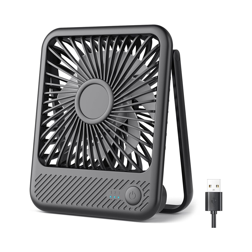 Deyuantang Usb Desk Fan, 7Ft Airflow, 35Db Quiet, 3 Speeds, 180 Tilt, Compact | Usb Powered (No Battery) 3 Speeds,Compact Size