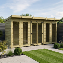14 x 4 Pent Summer House Tanalised (Full Height Window) Fast & Free 2-5 Nationwide Delivery