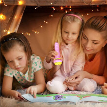 Kids Projector Flashlight 10 Cards 80 Patterns Night Light Bedtime Story Early Learning Educational Toy Gift