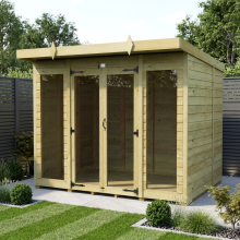 8 x 8 Pent Summer House Tanalised (Full Height Window) Fast & Free 2-5 Nationwide Delivery