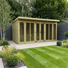 16 x 8 Pent Summer House Tanalised (Full Height Window) Fast & Free 2-5 Nationwide Delivery