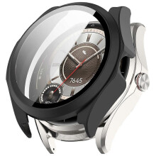 Kompatibel mit Huawei Watch Buds 2 Uhrengehäuse, harte PC-Schale mit Displayschutzfolie aus gehärtetem Glas