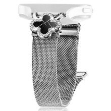 Kompatibel mit Withings Steel Milanese Band, galvanisiertes Metall-Uhrenarmband, Kleeblatt-Dekor, Größe: S