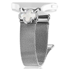Kompatibel für Huami Amazfit GTS 2e Milanese-Band, galvanisiertes Metall-Uhrenarmband, Kleeblatt-Dekor, Größe: S