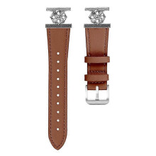 Kompatibel mit Garmin Vivomove Luxe / Garminmove Luxe Uhrenarmband, echtes Rindsleder, Blumendekor, verstellbarer Riemen