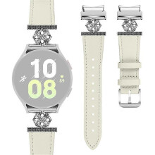 Uhrenarmband kompatibel mit Samsung Galaxy Watch6 40 mm/44 mm/Watch6 Classic 43 mm/47 mm, echtes Rindslederarmband mit S