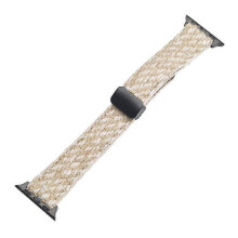 Uhrenarmband aus echtem Rindsleder und Wolle, kompatibel mit Apple Watch Serie 10, 9, 8, 7, SE, 6, 5, 4, 3, 2, 1, 42 mm,
