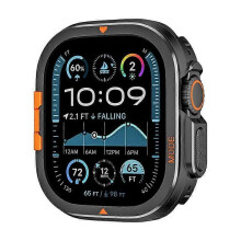 Kompatibel mit Apple Watch Ultra 49 mm / Ultra 2 49 mm, Schutzhülle, sturzsicheres Metall + PC-Uhrengehäuse-Abdeckung