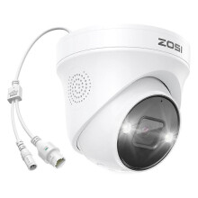 ZOSI 1 unidad 4K PoE añadir cámara de seguridad con detección de vehículo persona alarma de luz de sonido Audio de 2 vía