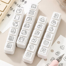 Stempel w Kształcie Kota z Serii "Good Mood" DIY, , z Kreskówkowym Wzorem, 6 Linii, Prosty, do Pamiętnika, C