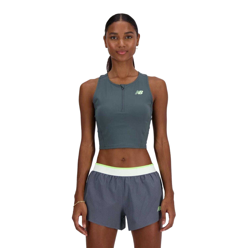 New Balance (16 Uk - 18 Uk, Grey) Womens/Ladies Fitted Racing Tank Top