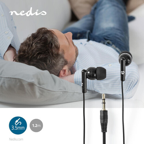 Cuffie cablate | 3,5 mm | Lunghezza del cavo: 1,20 m | Controllo del volume | Nero