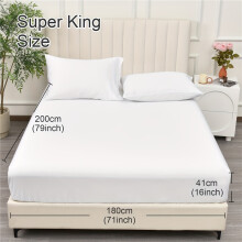 (White, 180cm*200cm) Drap-housse rafraîchissant 100% Viscose de bambou, lisse, doux, respirant, confortable, respectueux de la peau, pour