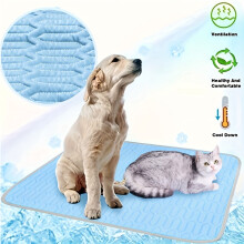 (Blue, M 50x40cm) Ice-Cool Model Summer Pet Cooling Mat Pad y cama para dormir para gatos y perros-superficie absorbente de sudor-mantiene