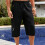 (Black, 38) Men's Quick-Dry Swim Trunks - Lightweight, Breathable Polyester, Solid Color with Side Zipper & Drawstring, Perfect for 1