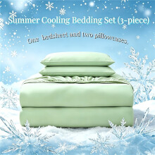 (Green, 200cm*220cm) Parure de lit 3 pièces en mélange d'élasthanne, respirant et antiadhésif, s'adapte à la plupart