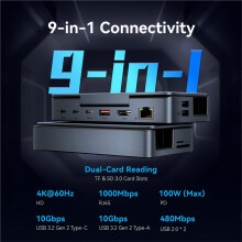 USB C -Compatible Game Docking Station 4K@60Hz RJ45 USB 3.2 10Gbps Adapter HUB for Ally X Legion Go