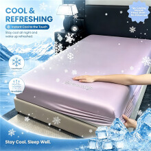 (Purple, 120x200cm) Sábana bajera ajustable elegante y fresca de verano (funda de almohada no incluida): sueño helado, transpirable y