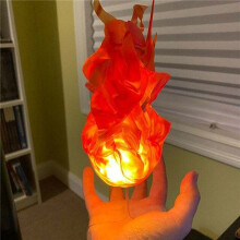 3X Halloween Floating Fireball Prop Flame Lamp Prop Artificial Fake Fire Floating Props No Flame