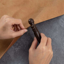 2X Leather Burnisher Tool Ebony Wood Leather Burnisher Tapered Wooden Sticker Polished Grinding with 4 Grooves