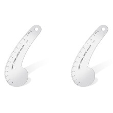 2X Regla Curva de Forma Variable Regla Curva de Cadera de Curva Francesa de Metal SóLido de 12 Pulgadas para Medir la FabricacióN de DiseñOs de
