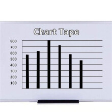 Whiteboard Krijtstreeptape 24 Rollen 1/8 Inch Dun Wit Bord Droog Uitwisbare Rastertape (Zwart)