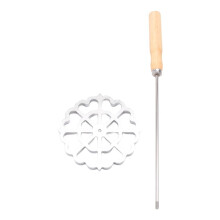 Bunuelos Mold with Handle, Swedish Rosette Maker Timbale Rosettes Cookie Mold Aluminum Waffle Mold