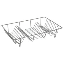 Grey Stainless Steel Wire Dish Drainer Rack for Kitchen Countertop