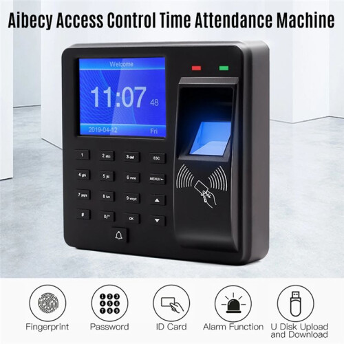 Access Control Attendance Machine Fingerprint/Password/ID Card Identification with 2.4-Inch Screen Employee Recorder 2