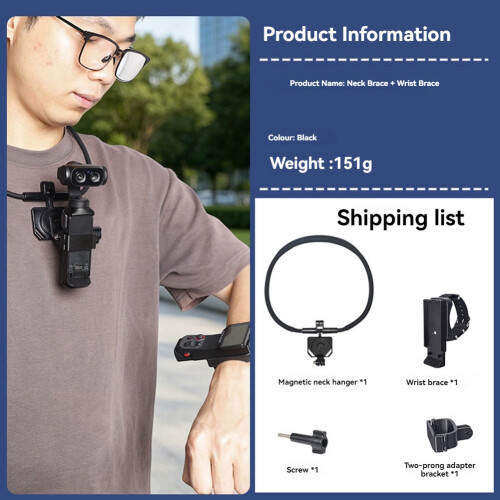 Neck Mount Kit for   Ultra POV Holder Wrist Strap Two Claw Adapter Set 1