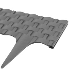 Lawn edging, rattan look grey 20x80 cm modules, plastic flower bed edging for flower beds and lawn borders
