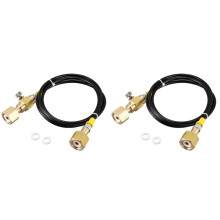 2X O2 Tank Refill Station Charging Adaptor Transfer with 1.5M 5Ft Hose W21.8-14 to W21.8-14(DIN 477)