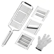 4-in-1 Stainless Steel Handheld Cheese Grater - for Cheese, Chocolate, Garlic, Vegetables & Fruit. Kitchen Gadget.