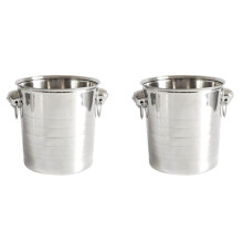 2X Edelstahl Ice Punch Bucket Wein BierküHler ChampagnerküHler Tragbare Bar Party Club EisküBelbehälter 3L
