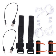 2X 4GB USB Reproductor de MP3 A Prueba de Agua para Natacion Buceo Surf Negro con Auriculares Radio FM