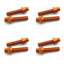 8x Rear Axle Blocks Chain Adjuster Bolt Screw for  SX SXF EXCF 125 150 250 350 450 530 690 990 1190 Adventure(Orange)