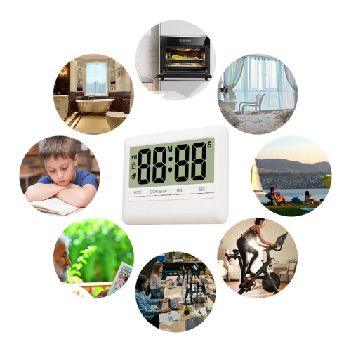 Digital Timer Large  Alarm Clock Manual Countdown Magnetic Watch Electronic Cooking Shower Study Stopwatch Kitchen 1