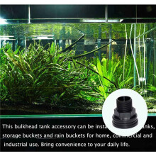 2X PVC Bulkhead Fitting Double Threaded Bulkhead Water Tank Connector for Rain Barrels Aquariums Water Tanks Tubs Pools