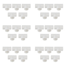 20mm PVC Tee 3 Way Water Pipe Tube Adapter Connectors White 30 Pcs