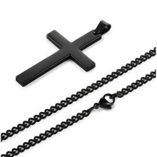 5X Vintage Pendant Necklace Stainless Steel Black Chain Pendant Necklace Men Necklace