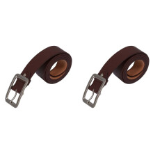 2X Men's Casual Waistband Belt Faux Leather Belt Buckle Waist Strap Belts Brown