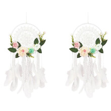 2X Dream Catcher DIY Decorative Pendant Flower Dream Catcher Wall Hanging Decoration Wedding Decor