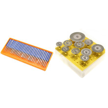 1 Set Grinding Stone Cutting Discs Cutting Wheel Set & 1 Set Bur Grinding Stone Grinding Set Burrs Rotary Tool Bit Grit